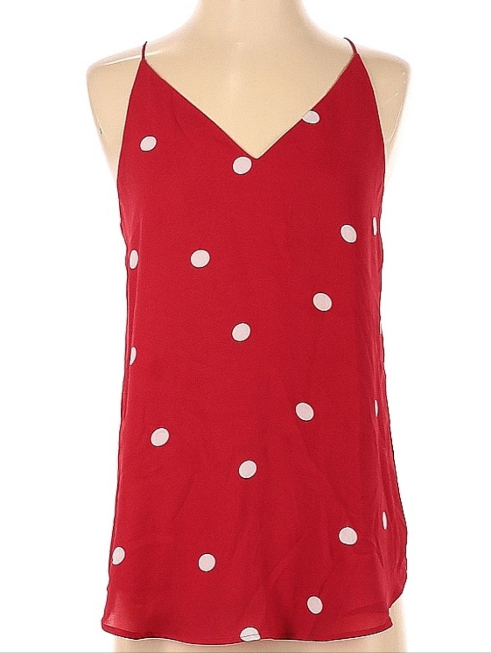 LOFT Red and White Polka Dot Cami/Tank Top